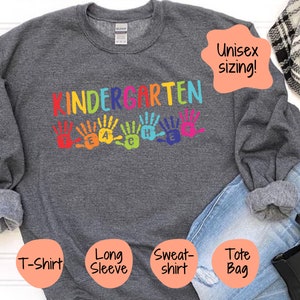 Chemise d'enseignant, T-shirt d'enseignant de maternelle, pull amusant de retour à l'école, premier jour, tee-shirt d'appréciation, sac fourre-tout, manches longues, sweat-shirt