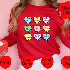 Pink sweater with red hearts store