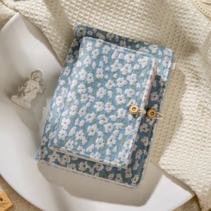 Planificateur floral blanc personnel/ A6 /A5 avec classeur à 6 anneaux, carnet rechargeable, agenda de journal fait à la main avec 80 feuilles vierges/grille/ligne/kraft