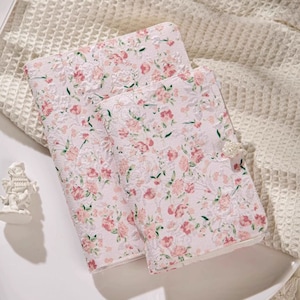 Agenda floral rose personnel/A6/A5 avec reliure à 6 anneaux, carnet de notes rechargeable, organiseur de journal fait main avec 80 feuilles vierges/grille/ligne/kraft