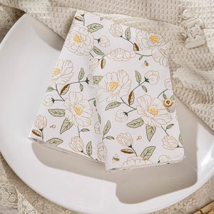 Planificateur floral blanc personnel/ A6 /A5 avec classeur à 6 anneaux, carnet rechargeable, organisateur de journal fait à la main avec 80 feuilles vierges/grille/ligne/Kraft