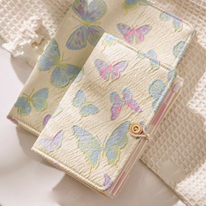 Planificateur papillon personnel/A6/A5 avec classeur à 6 anneaux, carnet rechargeable, organisateur de journal fait à la main avec 80 feuilles vierges/grille/ligne/Kraft