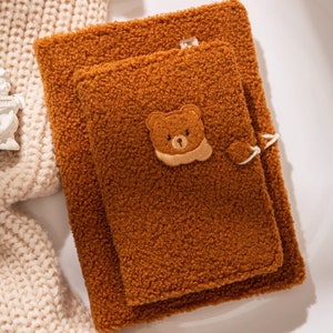 Agenda personnel/A6/A5 Fluff Bear avec classeur à 6 anneaux Cahier rechargeable et organisateur de journal fait main avec 80 feuilles vierges/grille/ligne/kraft