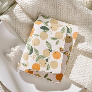 Agenda personnel/A6/A5 orange avec reliure à 6 anneaux carnet de notes rechargeable et organiseur de journal fait main avec 80 feuilles vierges/grille/ligne/kraft