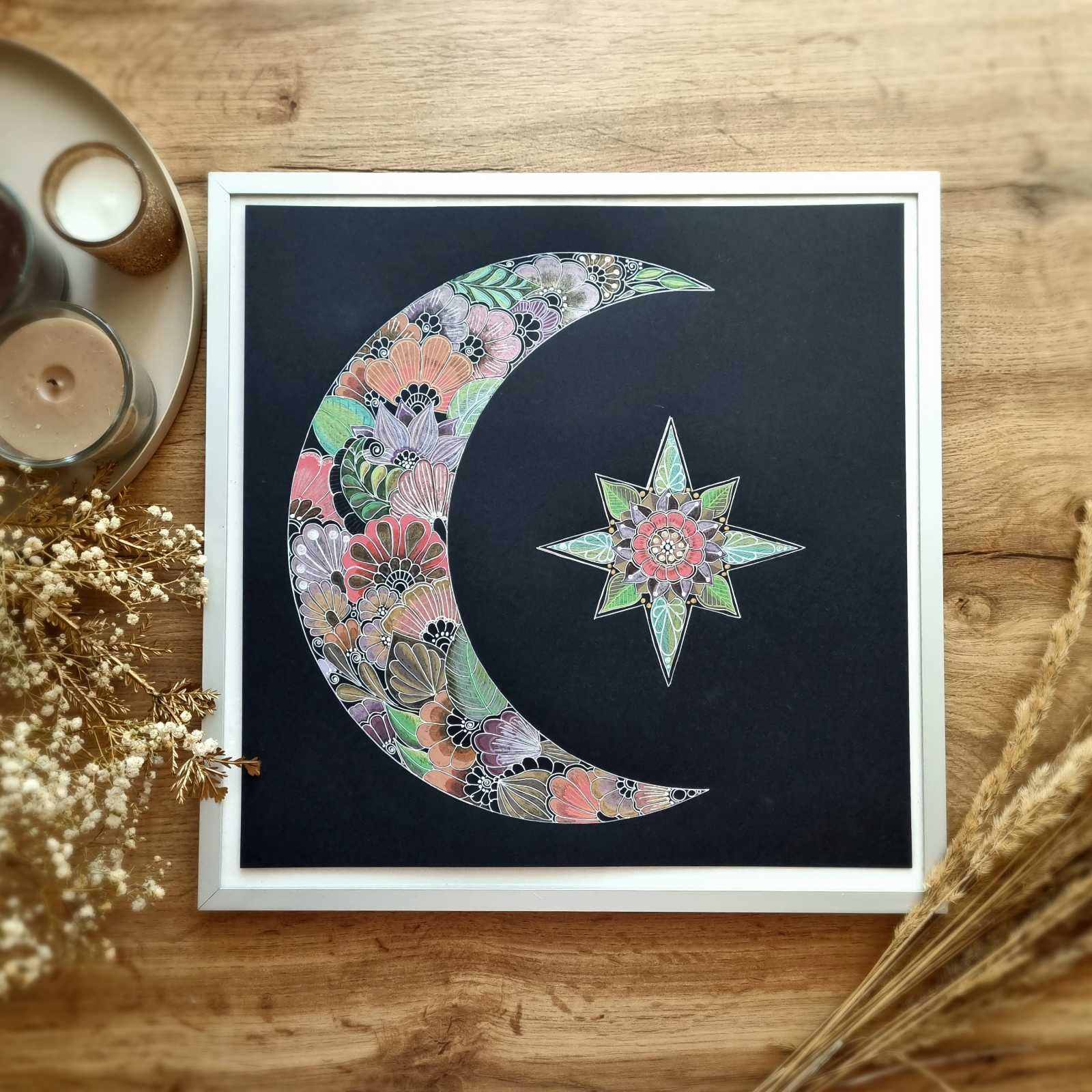 MOON AND STAR Fall Colors Wall Art Autumn Decorations for Etsy