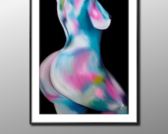 Kvinna Art Print | Lichaamspositiviteit, vrouwelijke empowerment, lichaamsvertrouwen, zelfliefde, feministische kunst, diversiteit, mooie lichamen, cadeau-idee