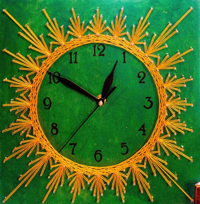 String art wall clock sun clock Etsy