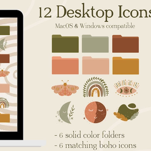 70 Cute Flowers Desktop Folder Icons Mac Windows Folders - Etsy