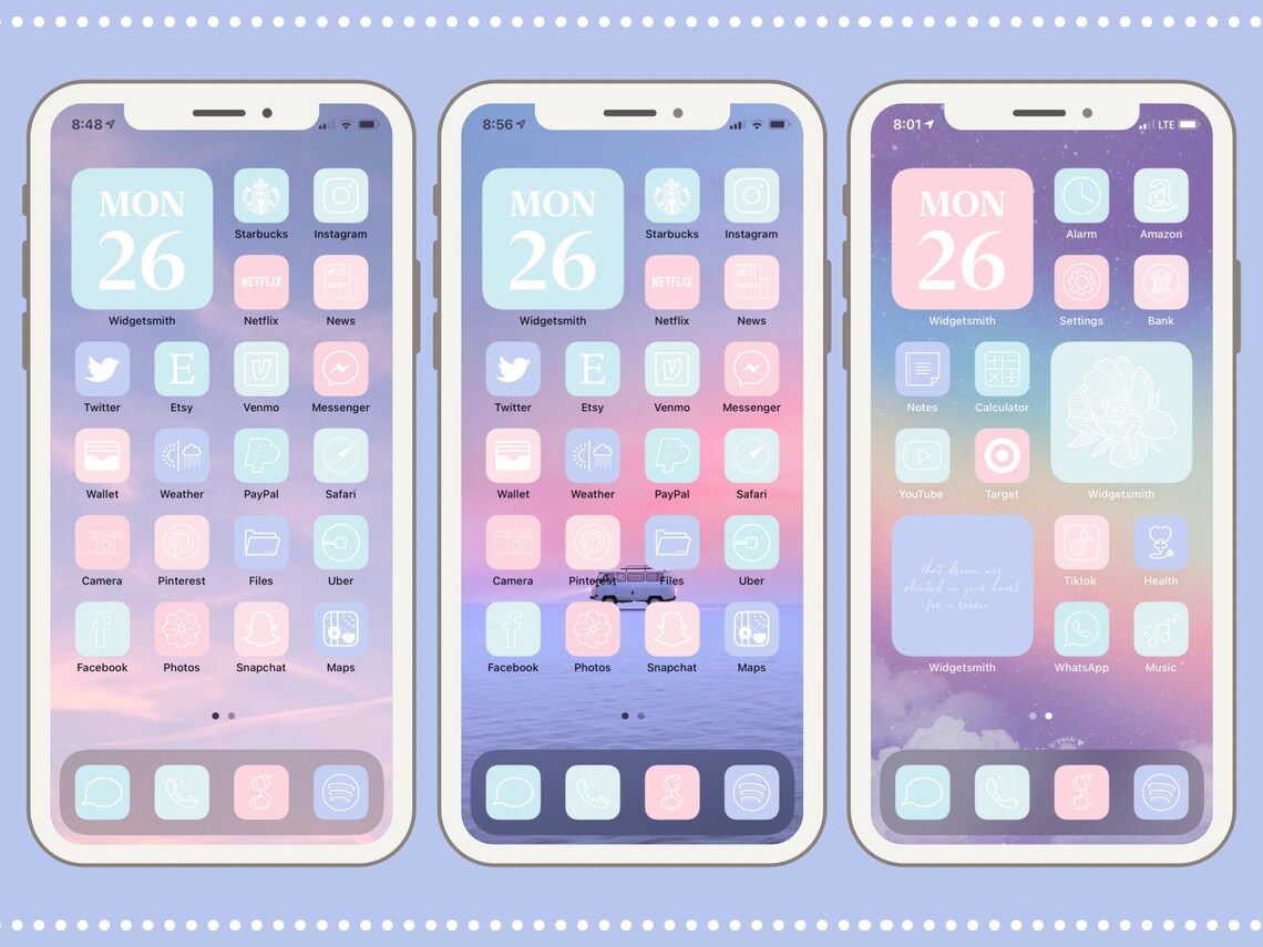 Pastell Ästhetik App Icons iOS 14 App Icons Ästhetik Sommer Etsy