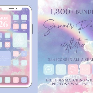 Pastel Aesthetic iOS App Icons, 1,300+ iPhone iOS 14 Aesthetic App Pack, Pastel Pink & Blue Aesthetic App Icons, iOS 14 Aesthetic, Pastel