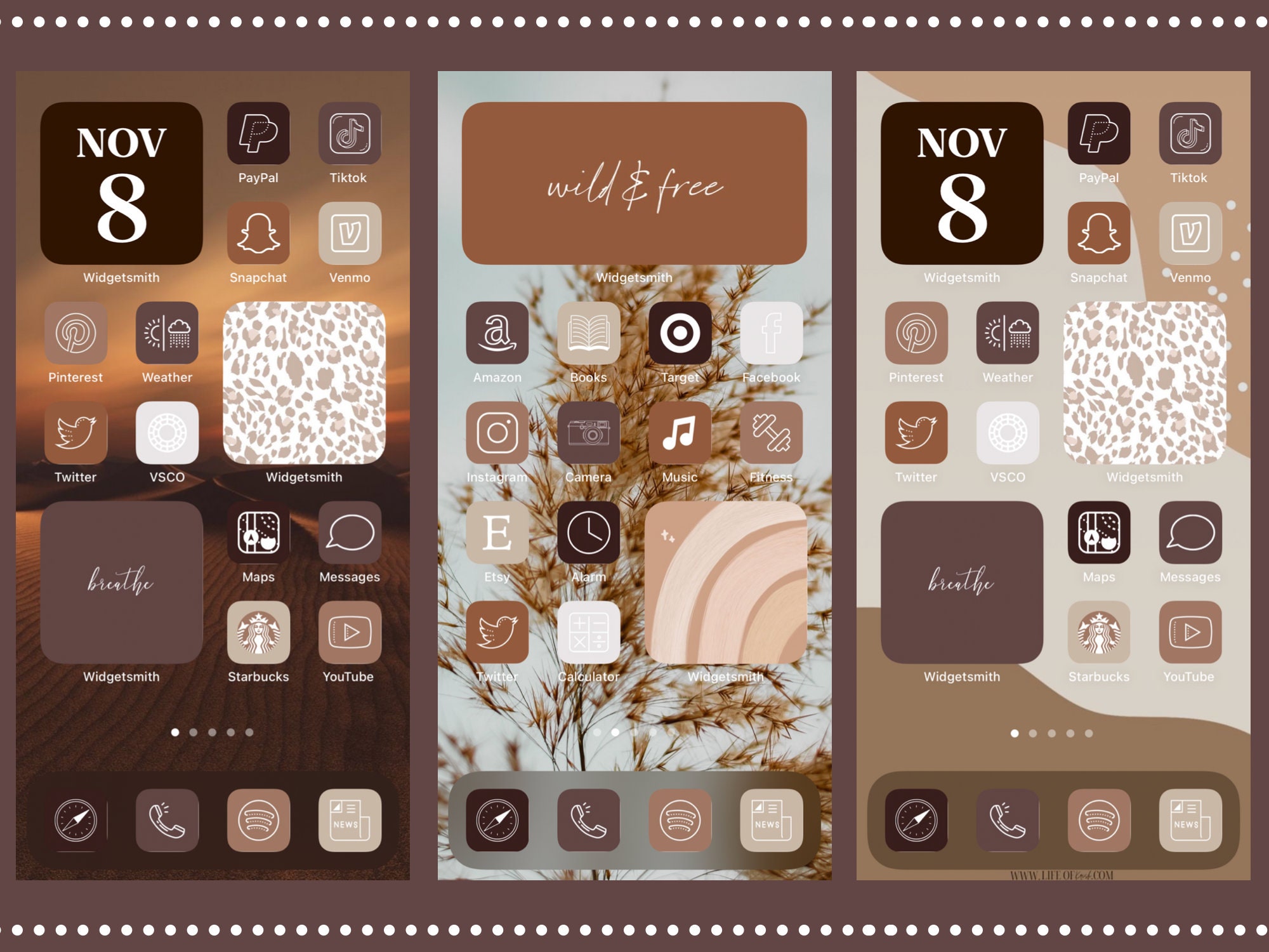 Brown Aesthetic App Icons 200 iPhone App Icons iOS 14 | Etsy