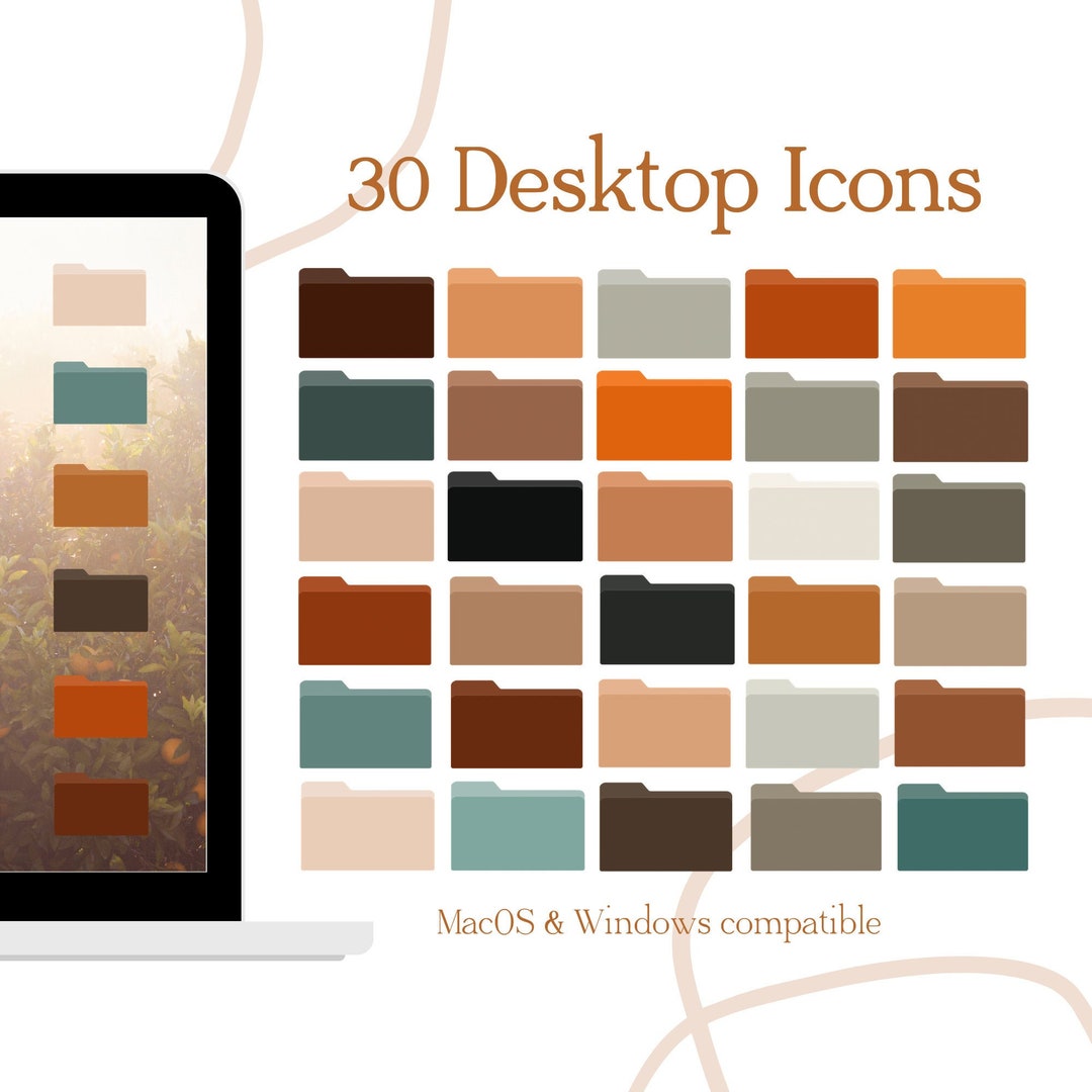 Aesthetic Boho Desktop Folder Icons Mac Windows Folders - Etsy