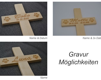 Personalisiertes Acryl-Grabkreuz Für Haustiere - Mit Gravur