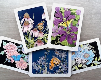Original Hand Painted Watercolor Blank Greeting Cards. Set of 6 - Etsy