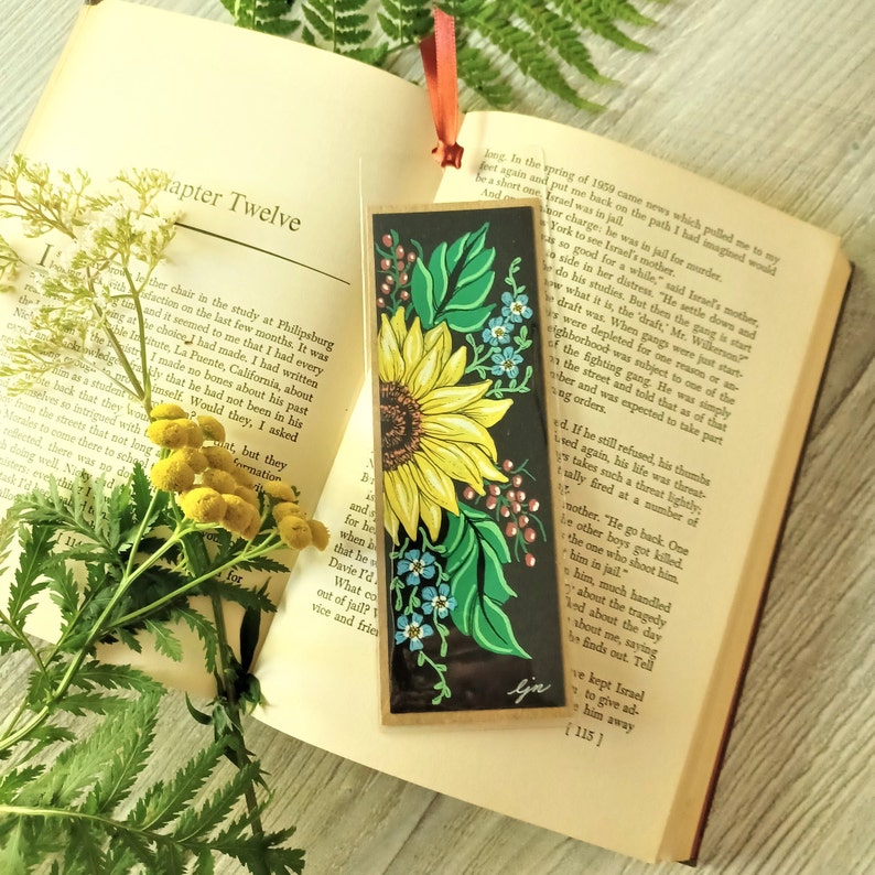 Handpainted Original Bookmark Set / Flower Bookmarks / Art Etsy
