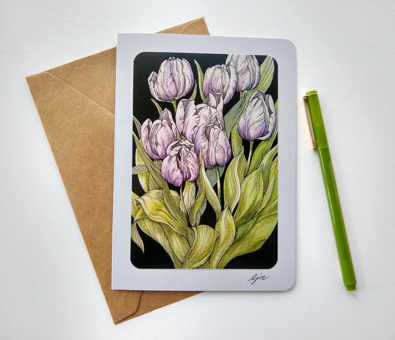 Spring Flowers Variety Card Set / 5x7 Blank Cards / Floral Greeting ...