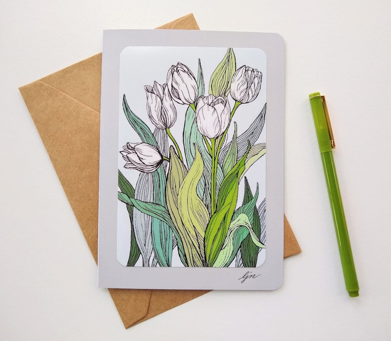 Spring Flowers Variety Card Set / 5x7 Blank Cards / Floral Greeting ...