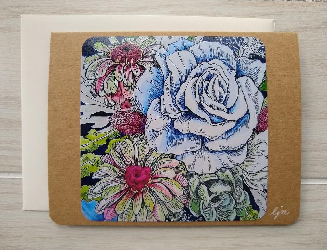 Flowers Notecard Set / Watercolor Floral Card Set / Blank Card Set - Etsy