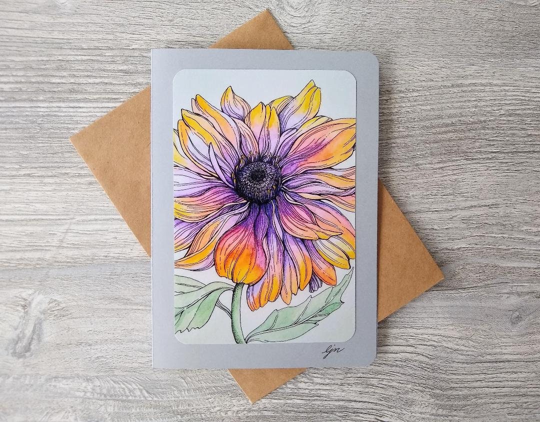 Floral Card Set / 5x7 Blank Card Set / Variety Watercolor Flowers Card ...