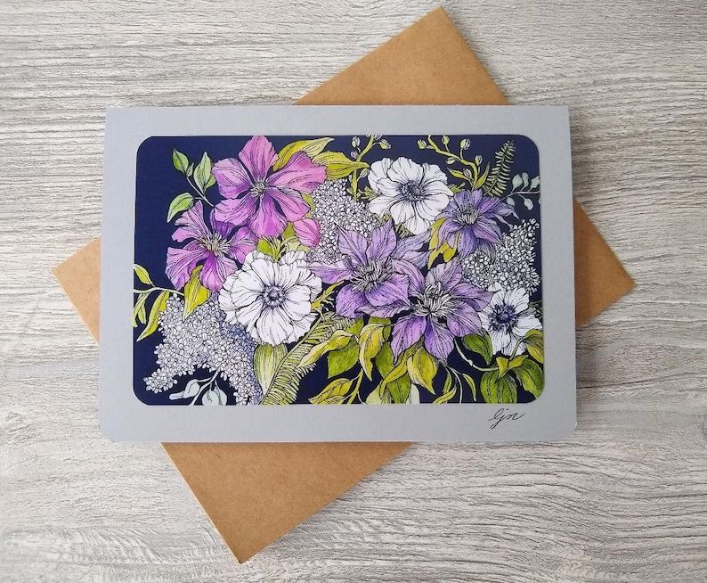 Floral Card Set / 5x7 Blank Card Set / Variety Watercolor Flowers Card ...