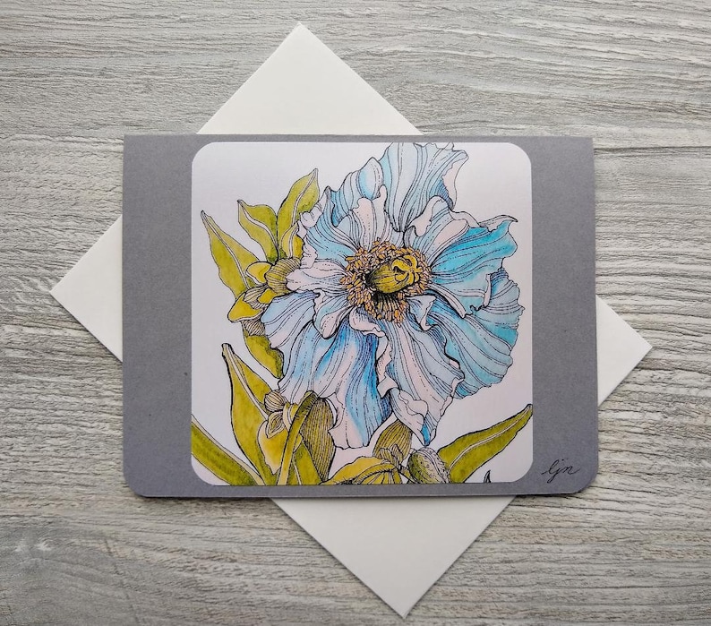 Floral Notecard Set / Watercolor Flowers Blank Cards / Set of 5 ...