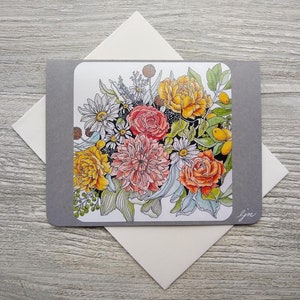 Floral Notecard Set / Watercolor Flowers Blank Cards / Set of 5 ...