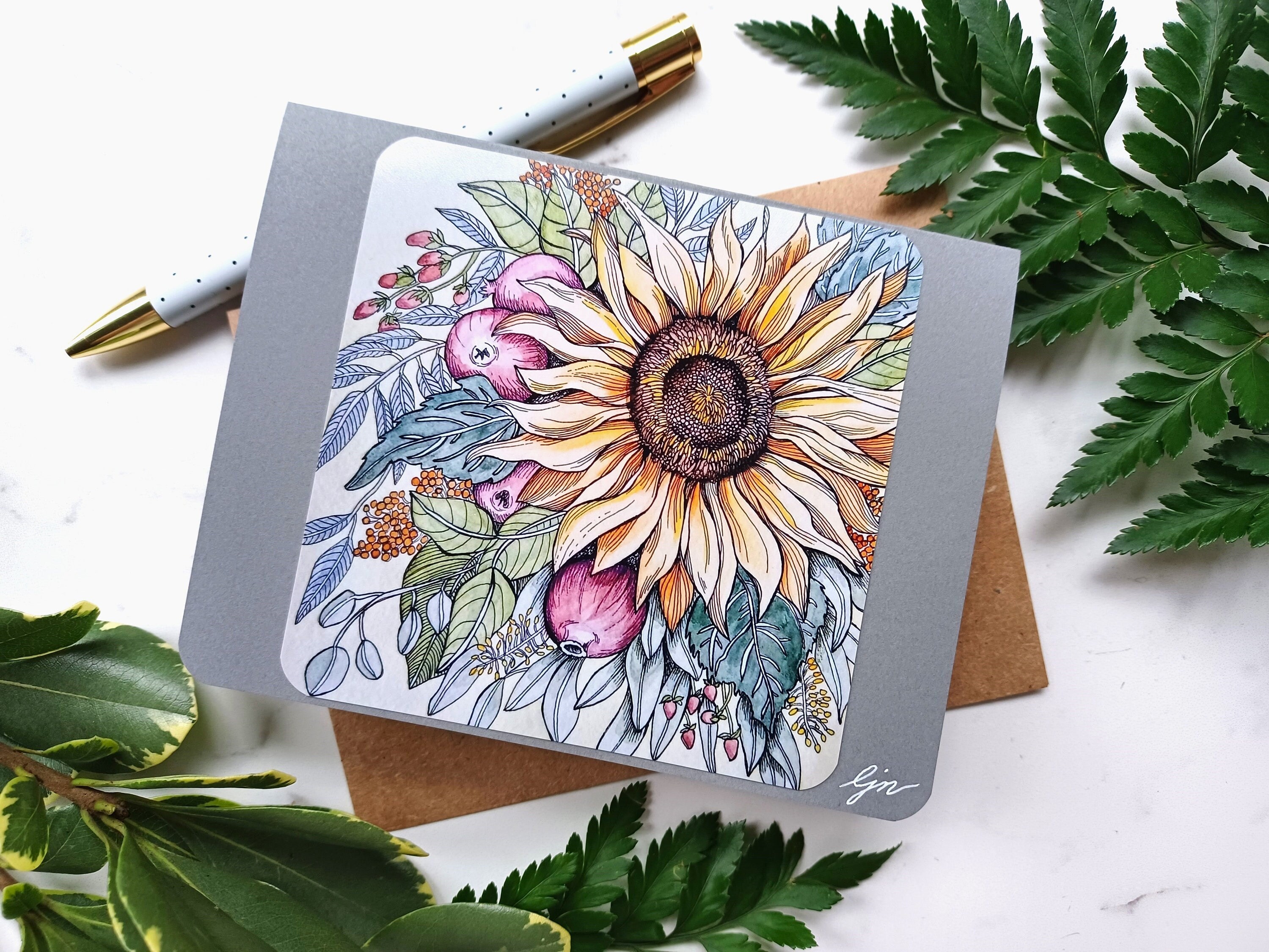 Floral Bouquet Notecard Set / Watercolor Flowers Card Set / Blank ...