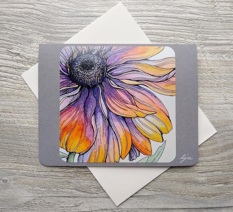 Floral Notecard Set / Watercolor Flowers Blank Cards / Set of 5 ...
