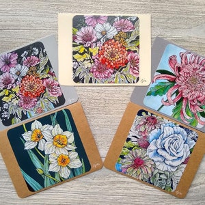 Flowers Notecard Set / Watercolor Floral Card Set / Blank Card Set - Etsy