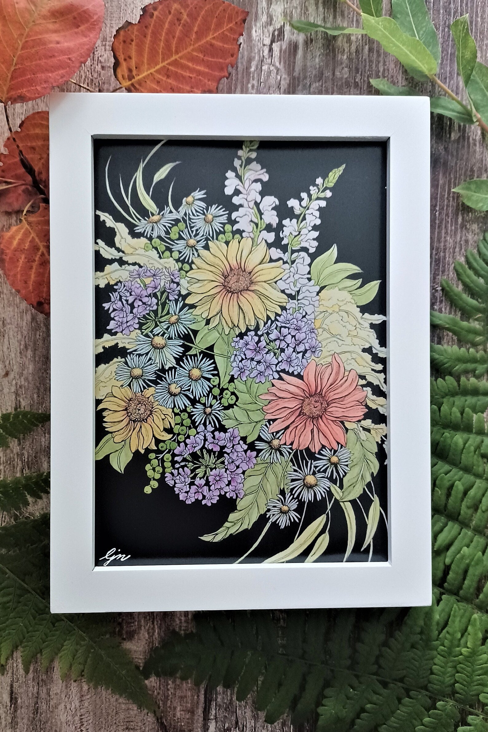 wildflowers-art-print-5x7-floral-print-flower-wall-art-flower