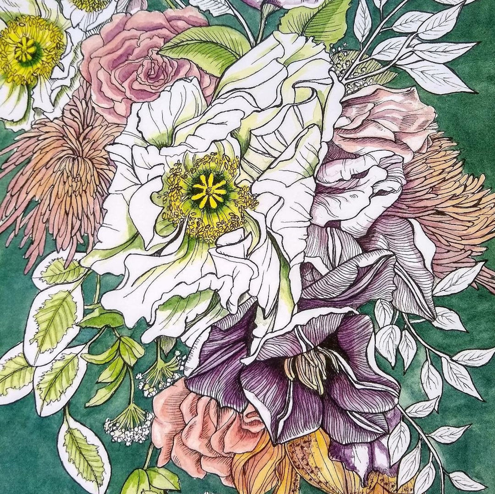 Floral Watercolor Wall Art/ 8x10 Flowers Art Print/ Anemone Etsy