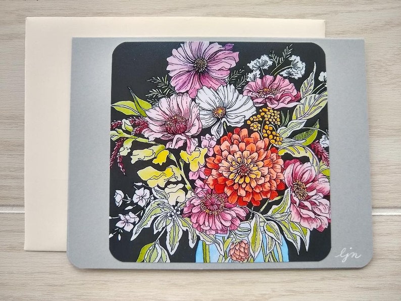 Flowers Notecard Set / Watercolor Floral Card Set / Blank Card Set - Etsy