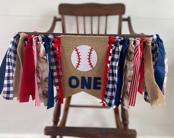 Baseball 1st Birthday - Little Slugger - Rookie of the Year - Highchair Banner