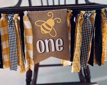 Sweet Honey Bee Birthday high chair banner
