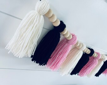 Tassel Garland -Custom Colors Available - yarn tassels - party banner - room decor