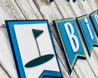 Golf birthday - Hole in ONE - Happy Birthday “Name” Banner , personalized