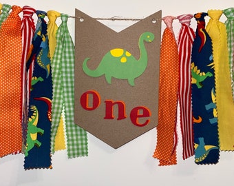 Dinosaur Highchair Banner - Dino first birthday - Dinosaur Birthday