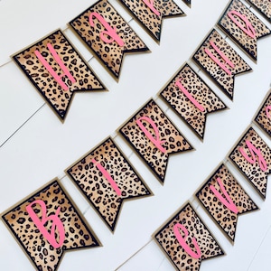 Cheetah birthday  - Happy Birthday “Name” Banner , personalized