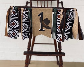 Western - Cowboy - 1st Birthday Highchair Banner