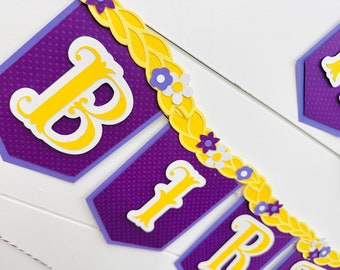 Rapunzel - Tangled - Customizable - Personalized Happy Birthday Banner