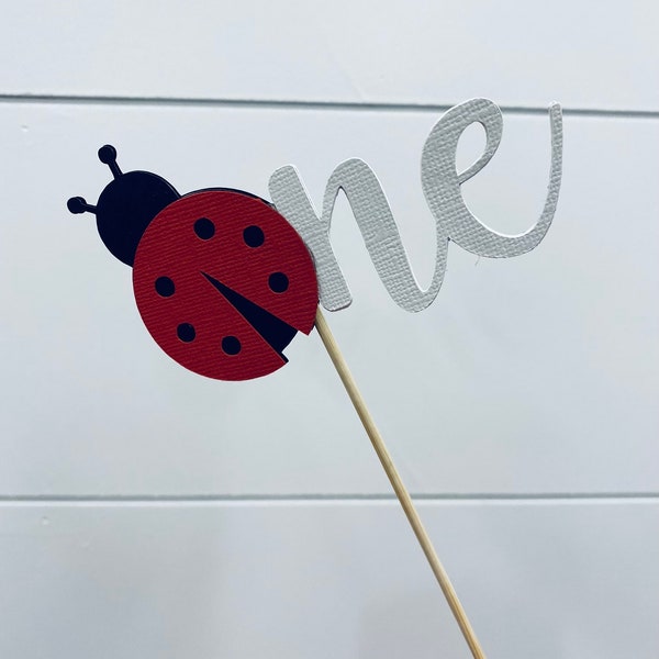 Ladybug - Little Love Bug Birthday - Cake Topper - one - smash cake