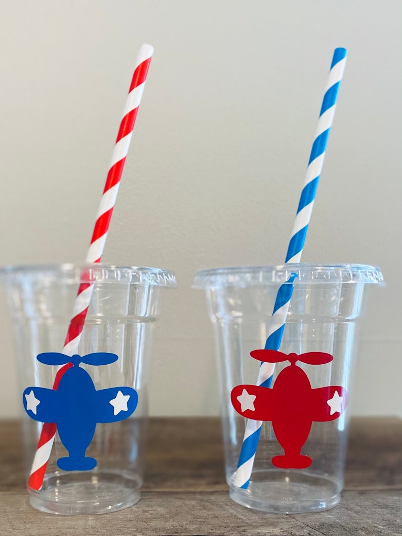 Time Flies Birthday Airplane Disposable Party Cups 9oz Etsy