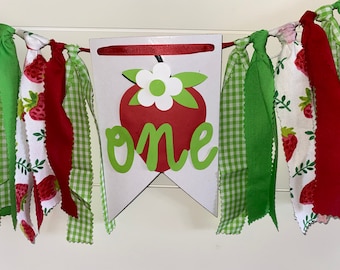 Berry First Birthday Highchair Banner - Strawberry party - Berry Sweet Birthday Highchair