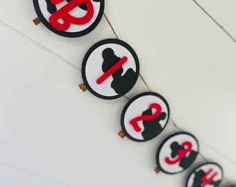 Red Cow - Farm First Birthday  - Monthly Milestone Banner