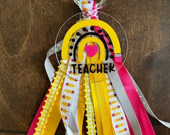 Teacher Gift - Tote Bag Tassel, Monogram bag charm, Personalized key chain, backpack tag, acrylic monogram bag tag, bag tag personalized