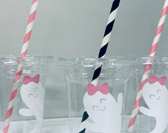 Spooky One Birthday 9oz disposable plastic cups, vinyl decal