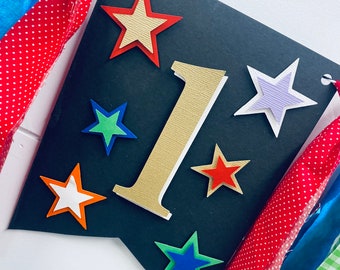 New Years - Stars - 1st Birthday Highchair Banner - Patriotic Party - Fireworks Party