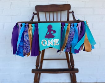 Princess Jasmine Birthday Highchair Banner