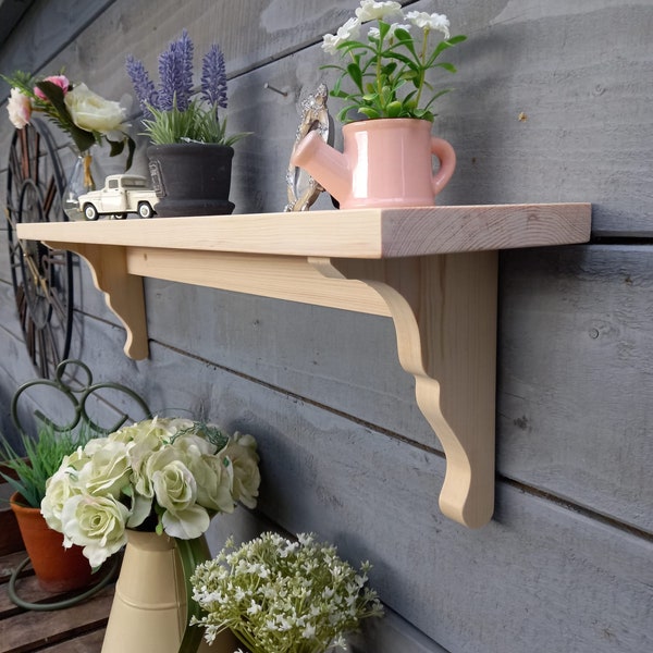 Painted Tulip Wood Floating Shelf: Bespoke Sizes, Kitchen & Bath