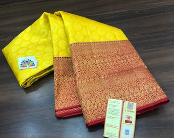 Handloom Kanchipuram Pattu Silk Saree: Bridal Kanjivaram Saree